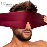 ماسک خواب ابریشمی مردانه زرشکی برای جلوگیری از نور در هنگام استراحت